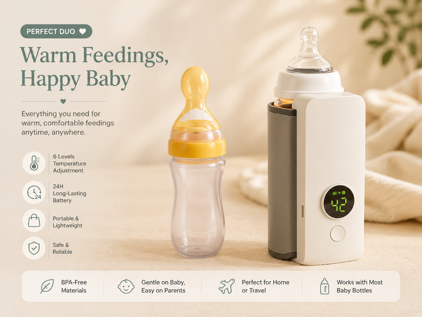 Bambino Glow Portable Baby Bottle Warmer